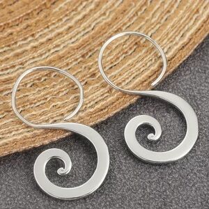 Elegant Silver Swirl Earrings